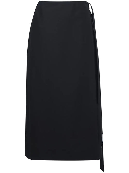 Wool-Silk Midi Skirt