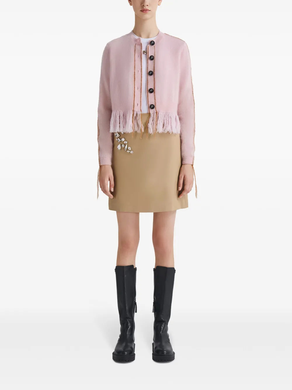 Contrast-Stitch Cardigan