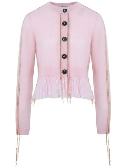 Contrast-Stitch Cardigan