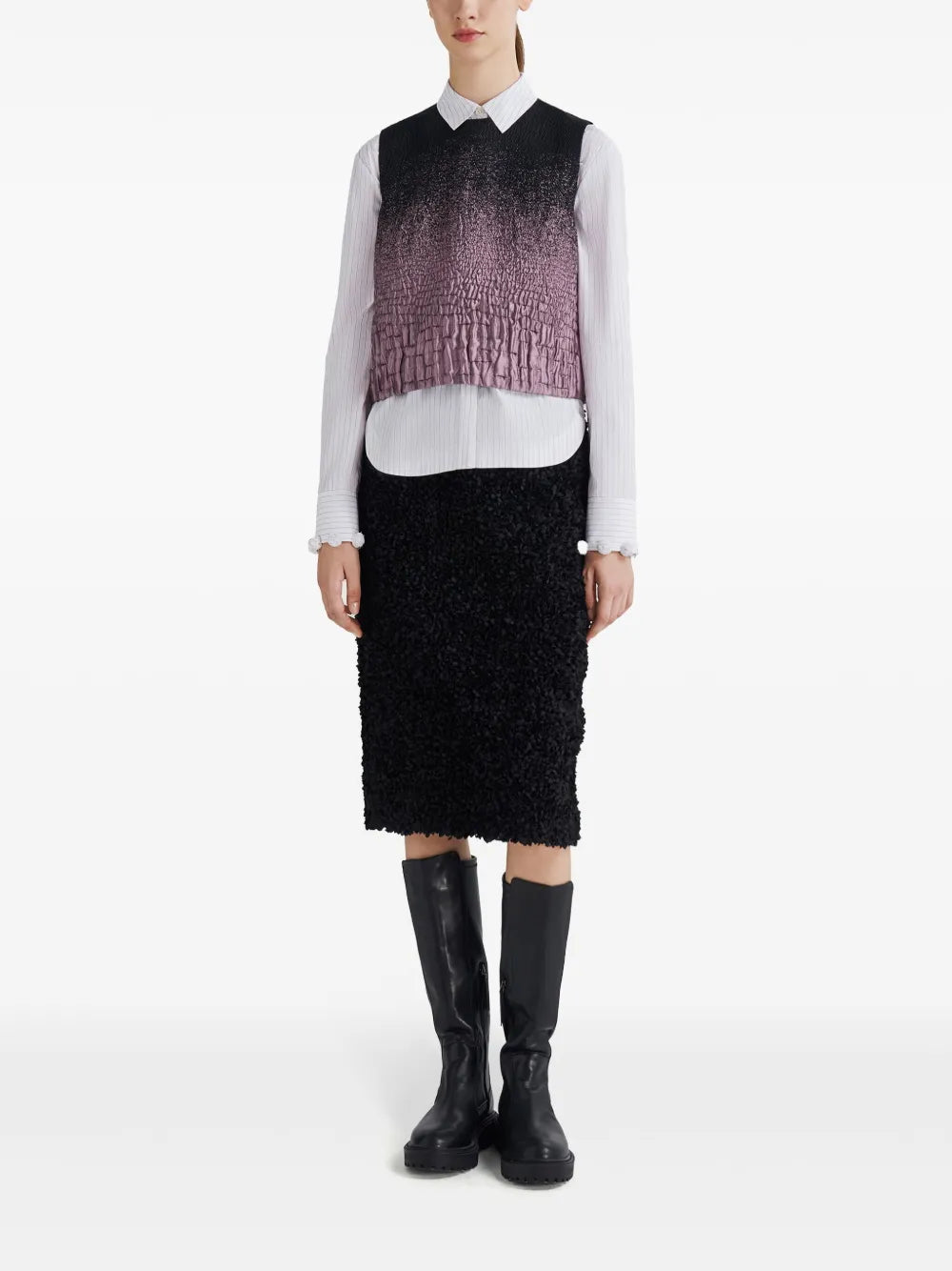 Gradient-Effect Textured Top