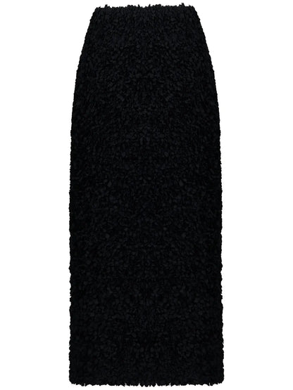 Bouclé-Constructed Midi Skirt