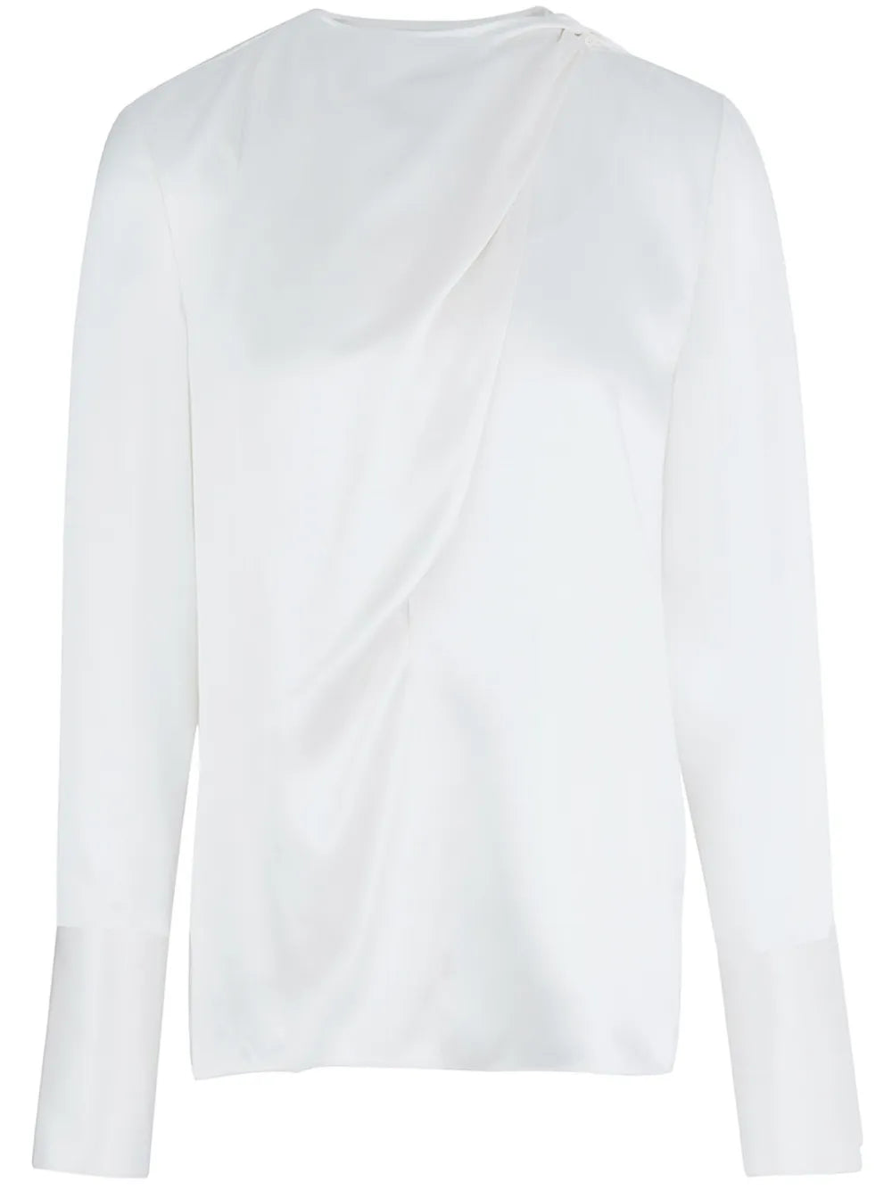 Draped Scarf-Like Silk Top