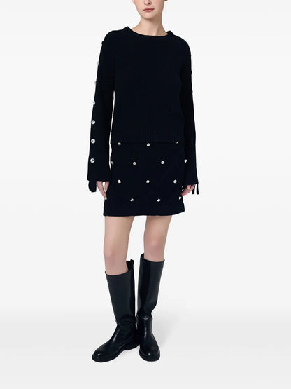 Alpine-Inspired Crystal Knit Skirt