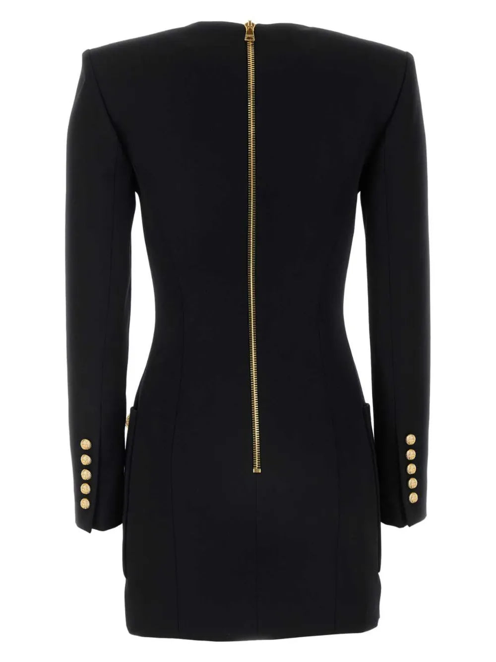 Embossed-Button Mini Dress