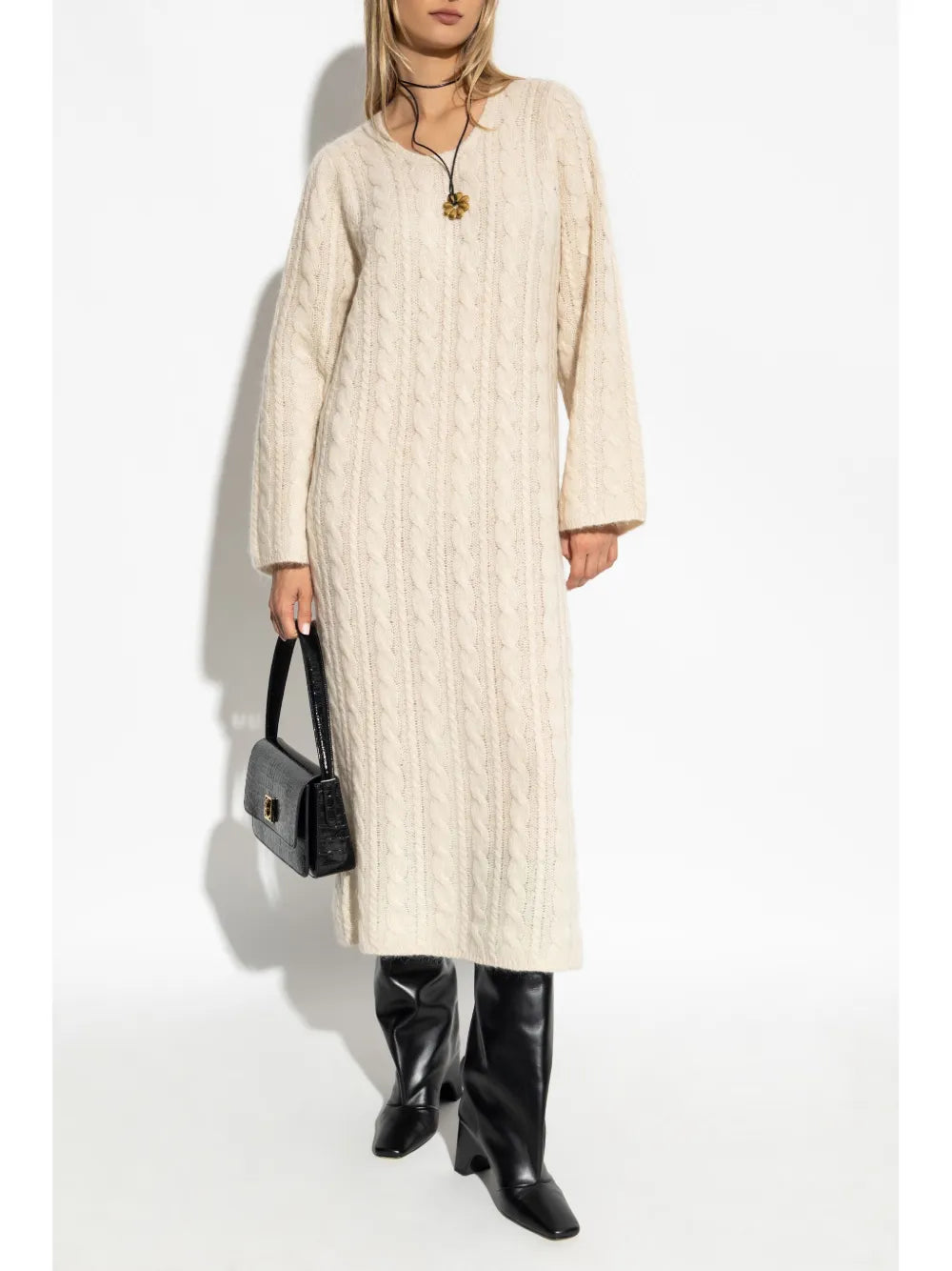 Cable-Knit Midi Dress