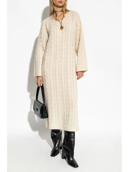 Cable-Knit Midi Dress