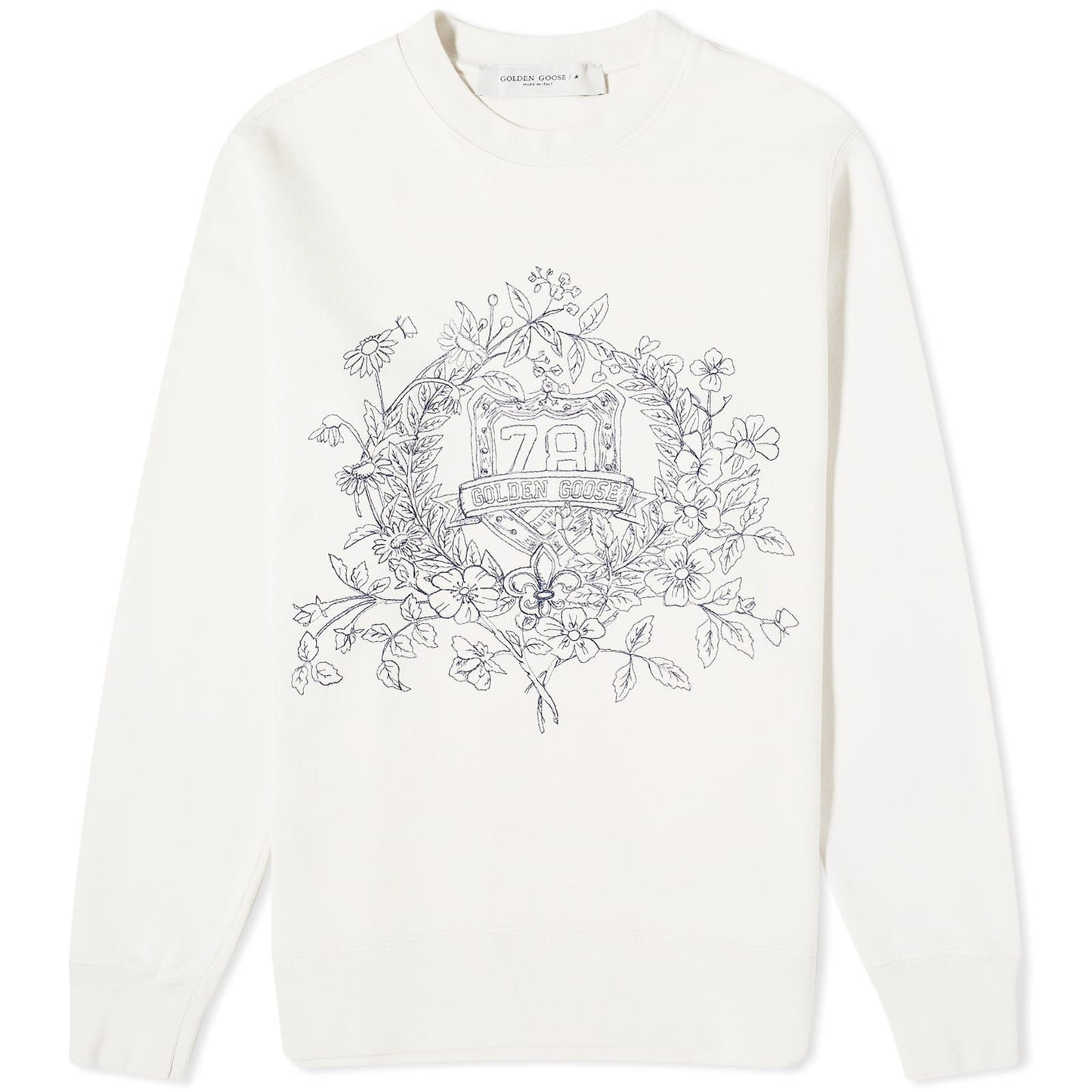Crest Embroidery Crew Sweat