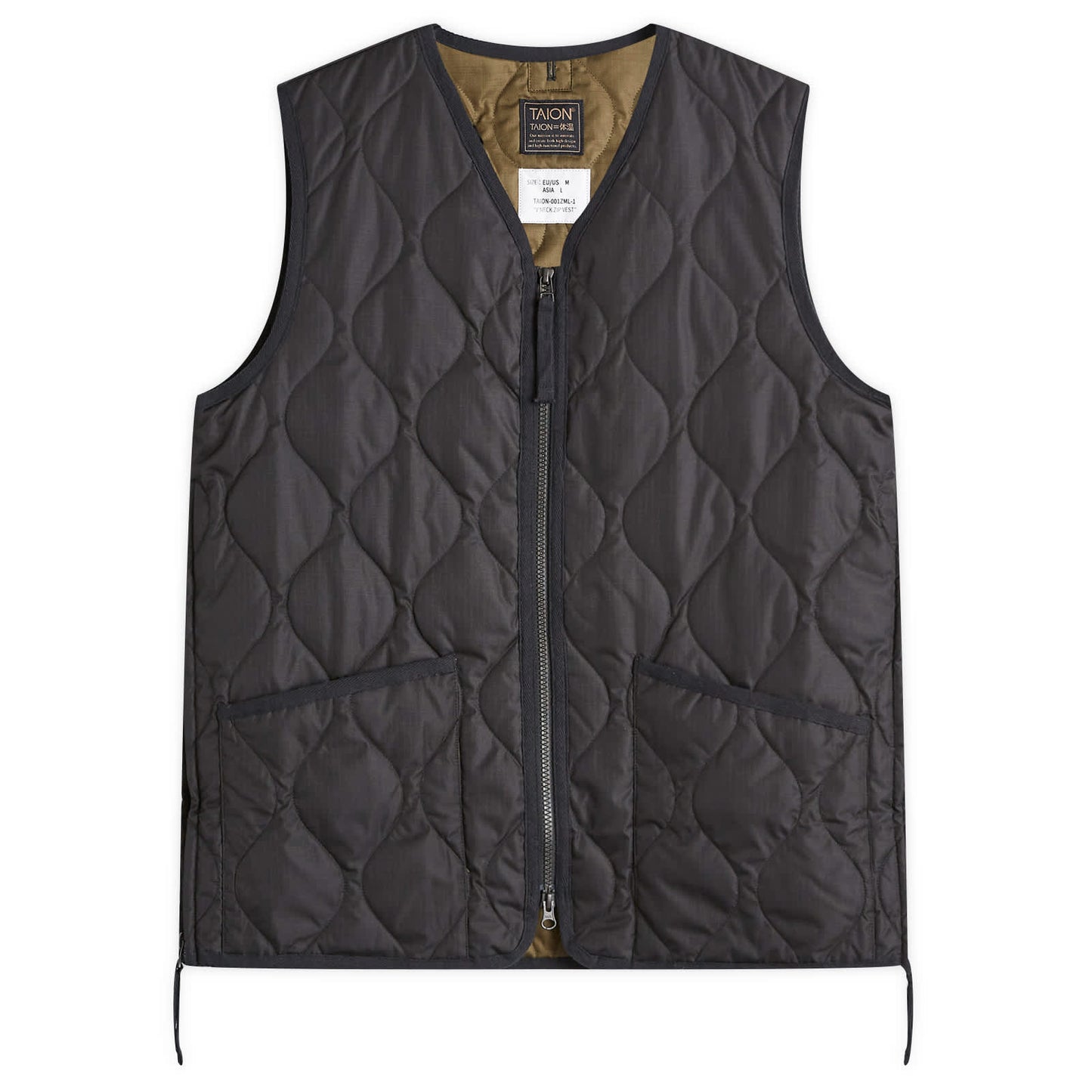 Military Zip V-Neck Down Vest