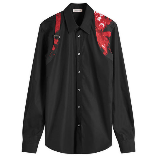 Waxed Floral Print Harness Shirt