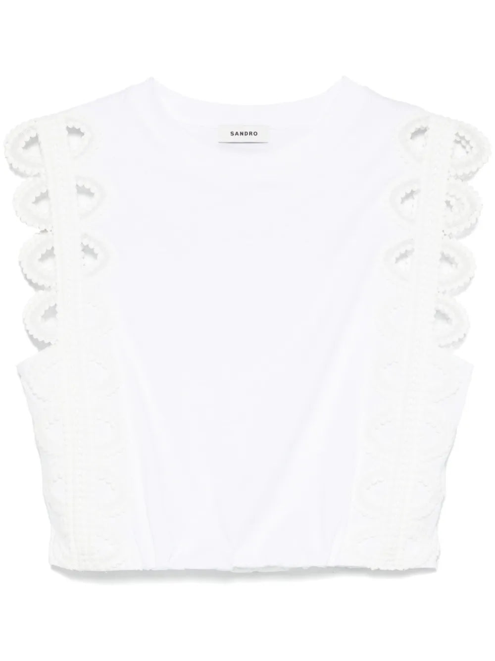 Lace-Detail Cropped T-Shirt