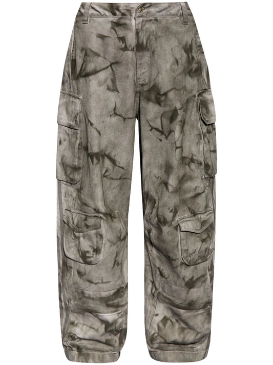Camouflage-Print Cargo Trousers