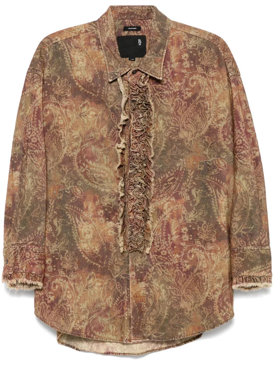 Drop Neck Tuxedo Shirt