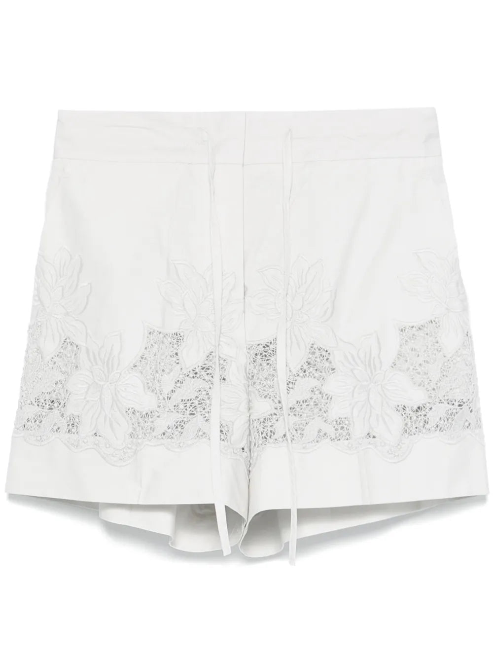 Floral-Embroidered Shorts