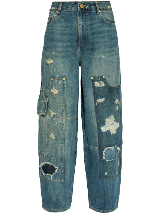 Cargo-Pocket Wide-Leg Jeans