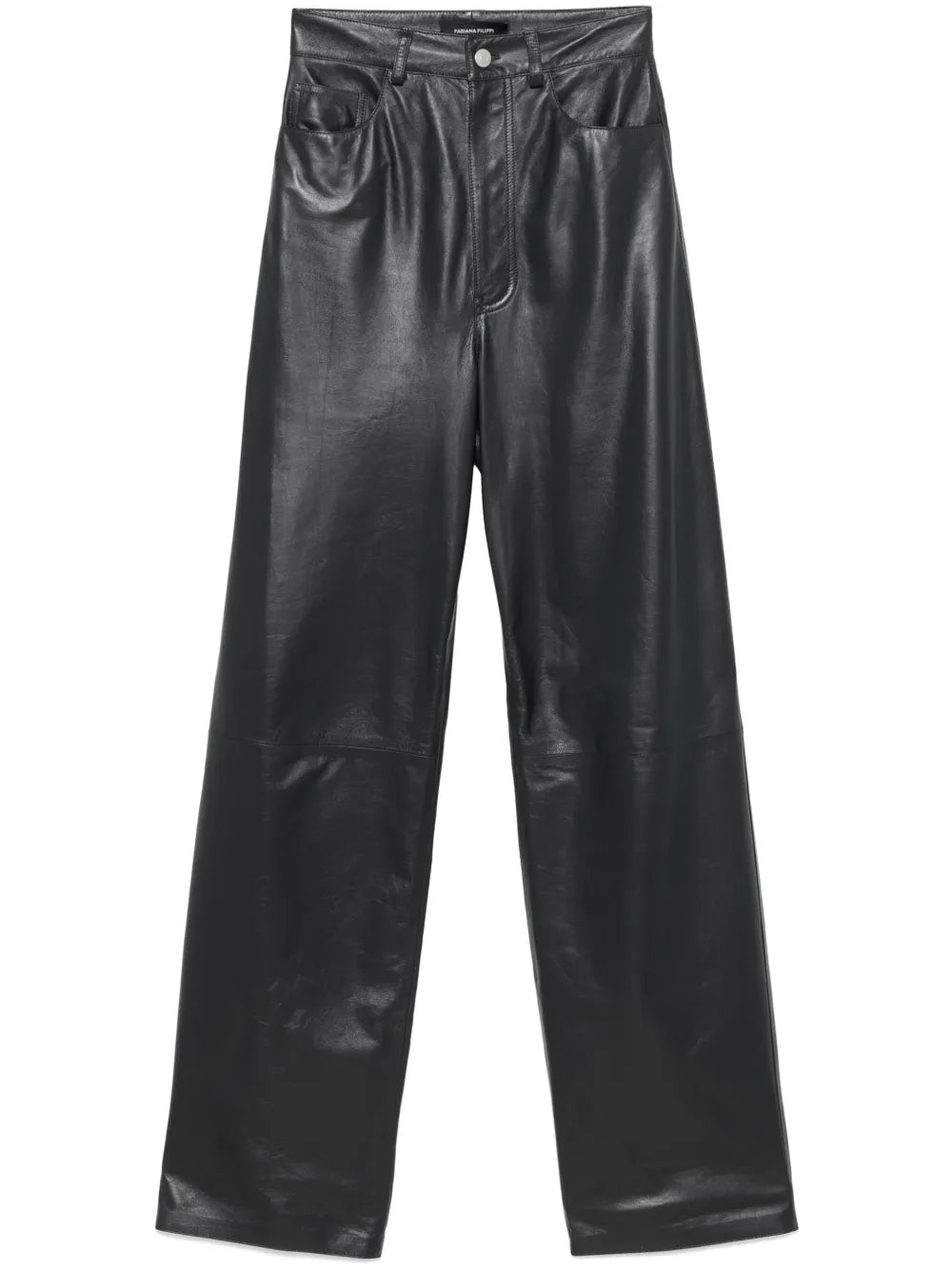 Leather Straight-Leg Trousers