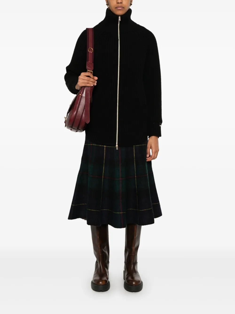 Panelled-Design High-Neck Jacket