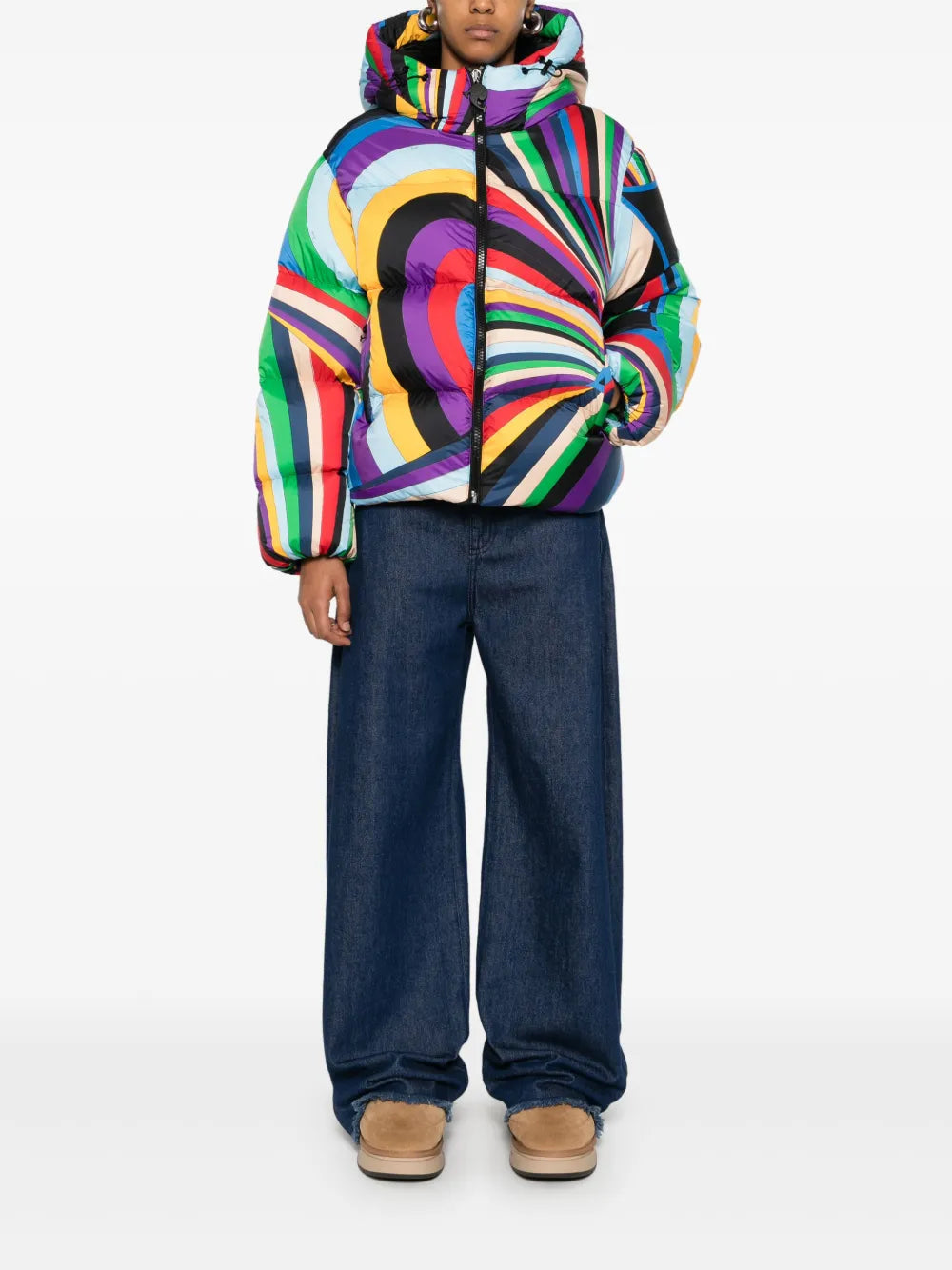 Iride-Print Puffer Jacket