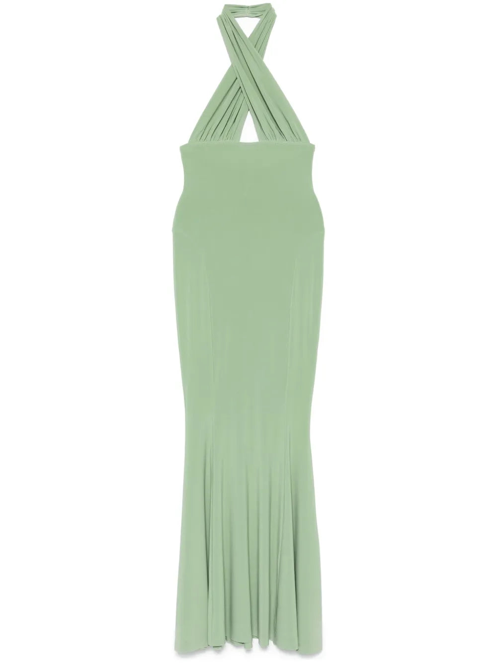 Cross-Halter Fishtail Gown