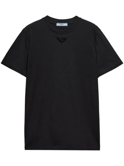 Embroidered-Triangle Jersey T-Shirt