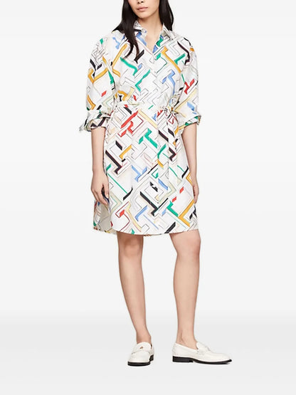 Monogram-Print Shirt Dress