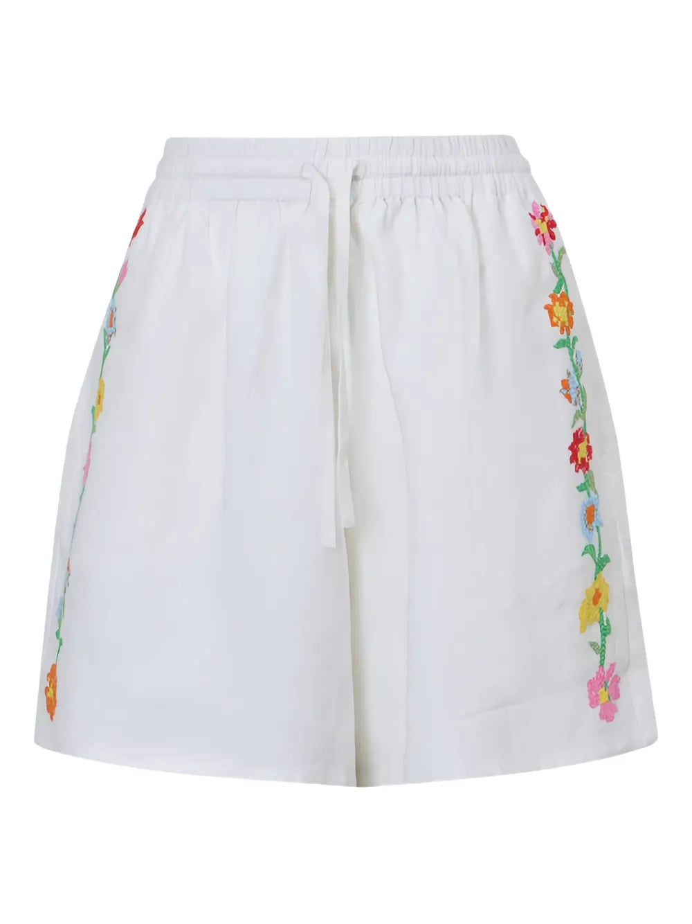 Floral-Embroidered Shorts