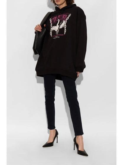 Sequin-Embellished Oversize Hoodie
