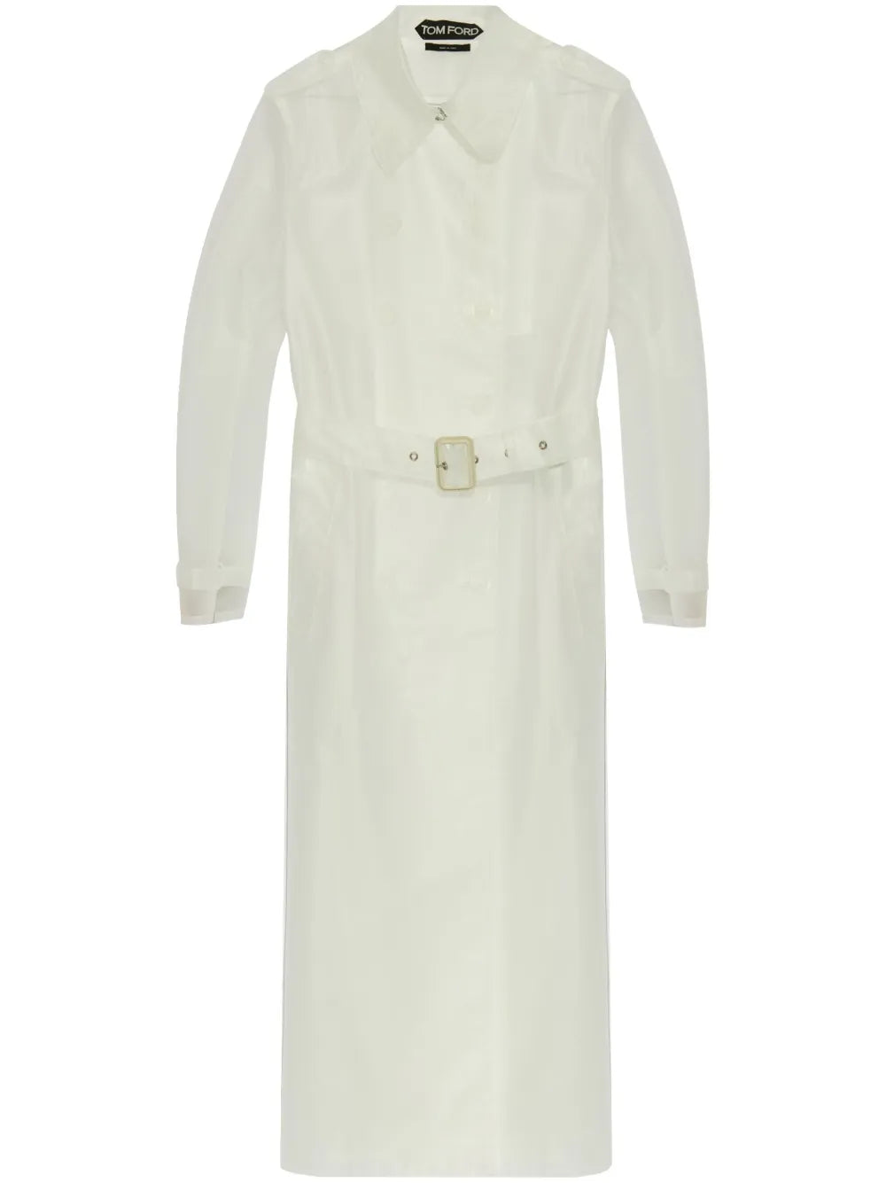 Transparent Belted Trench Coat