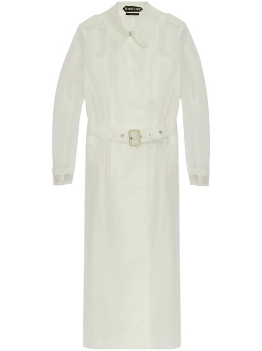 Transparent Belted Trench Coat