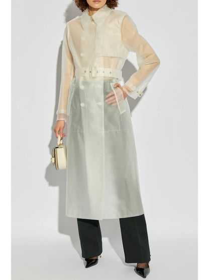 Transparent Belted Trench Coat