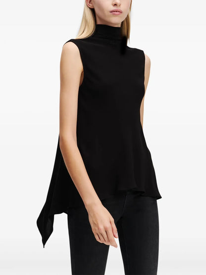 Roll Neck Sleeveless Blouse