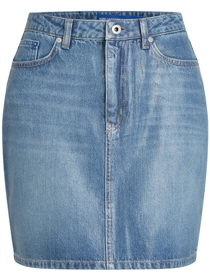Coated Denim Miniskirt