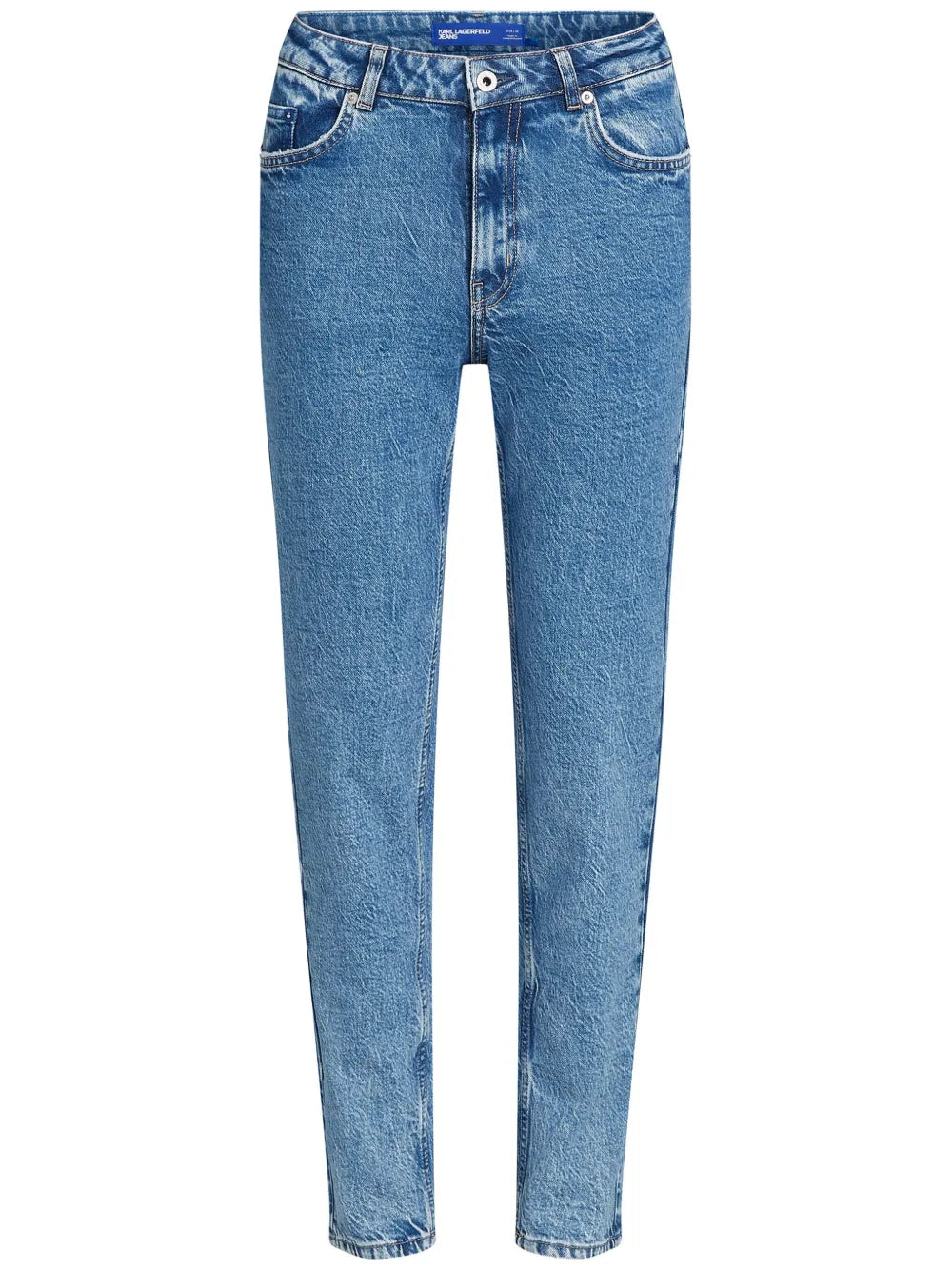 Logo-Patch Mid-Rise Tapered Jeans