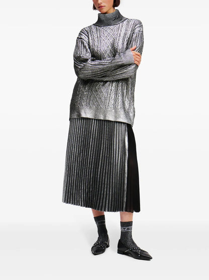 Metallic Cable-Knit Jumper