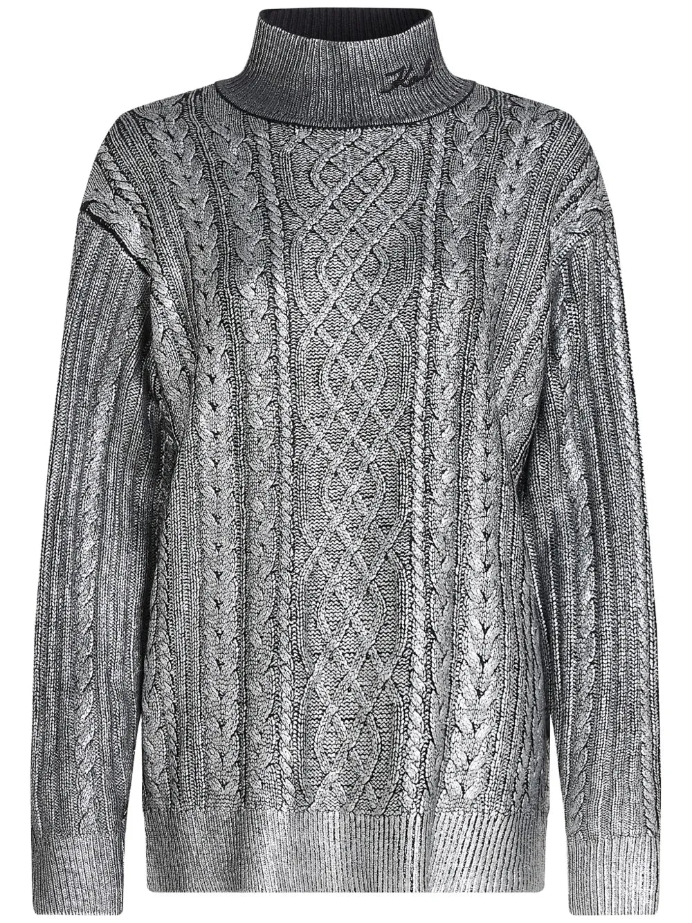 Metallic Cable-Knit Jumper