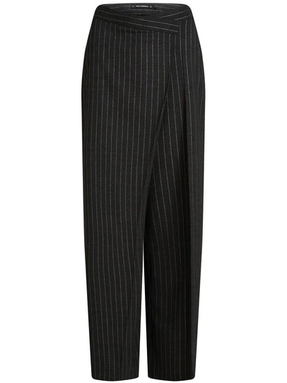 Pinstriped Tapered Trousers