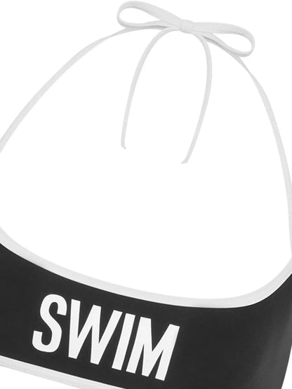 Text-Print Bikini Top