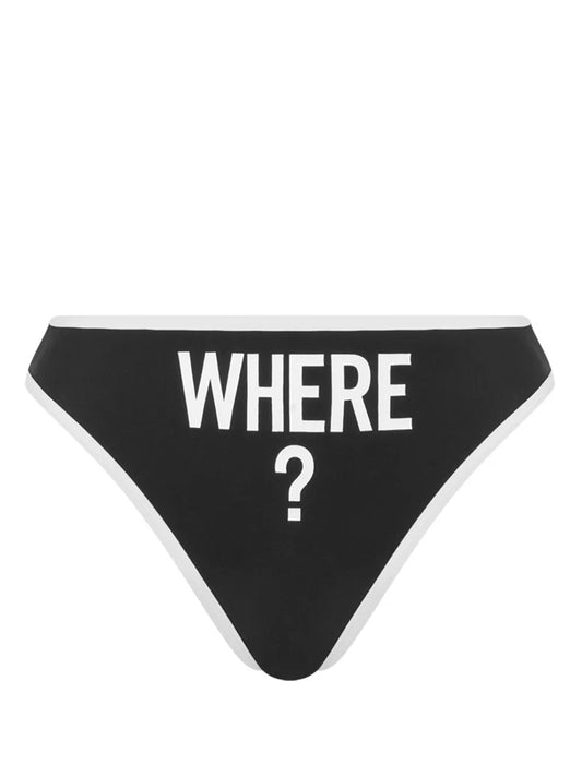 Slogan-Print Bikini Bottoms