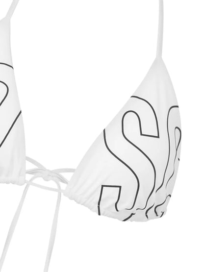 Logo-Print Bikini Top