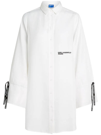 Tied-Sleeve Shirt Dress