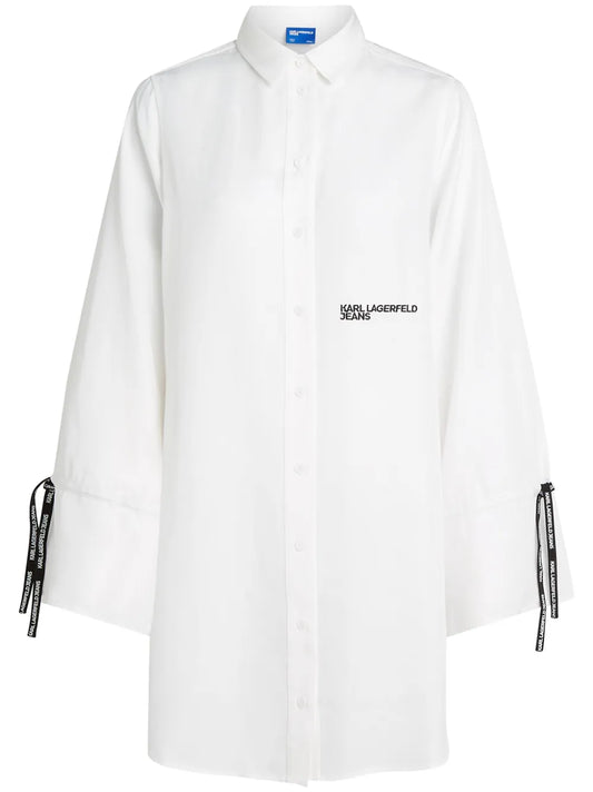 Tied-Sleeve Shirt Dress