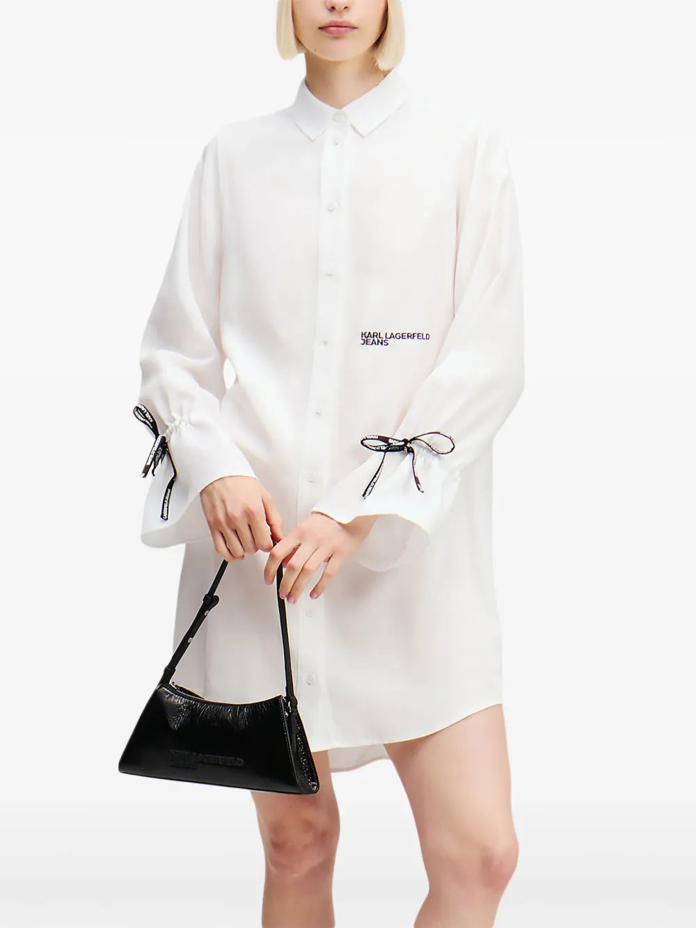 Tied-Sleeve Shirt Dress