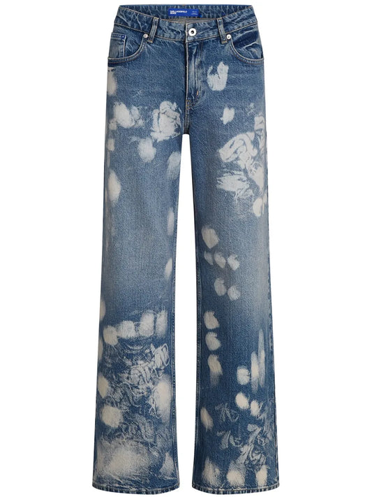 Bleached Wide-Leg Jeans