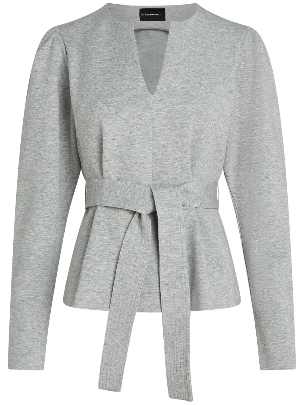 V-Neck Belted Sweatshirt