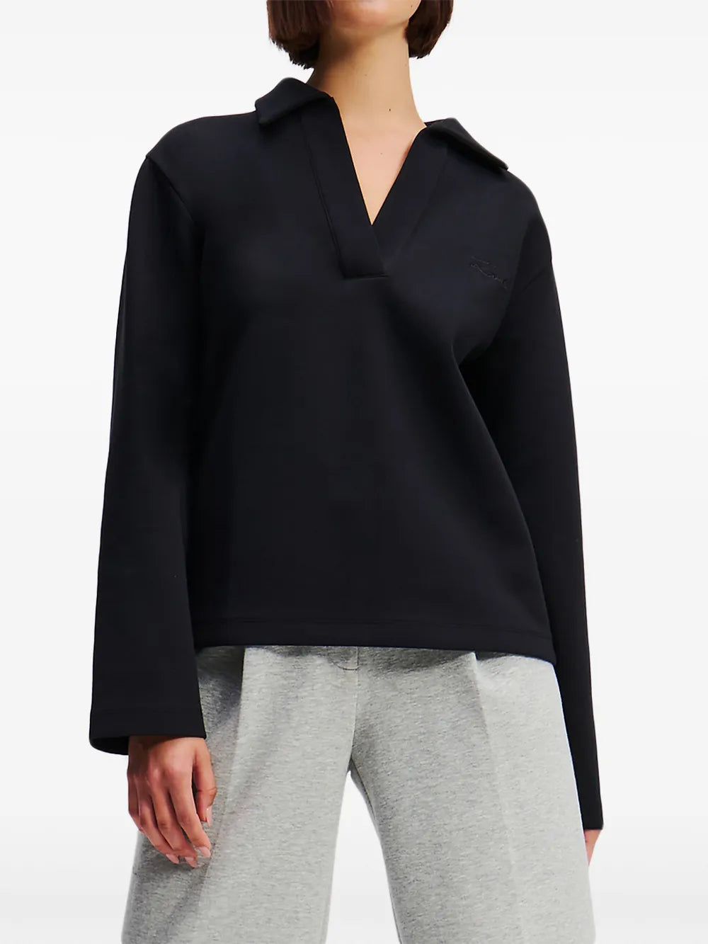 Logo-Print V-Neck Sweatshirt