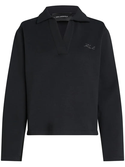 Logo-Print V-Neck Sweatshirt