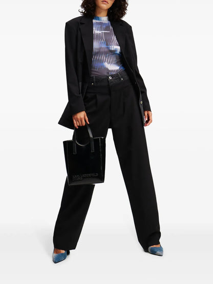 Glitch-Print Mesh Top
