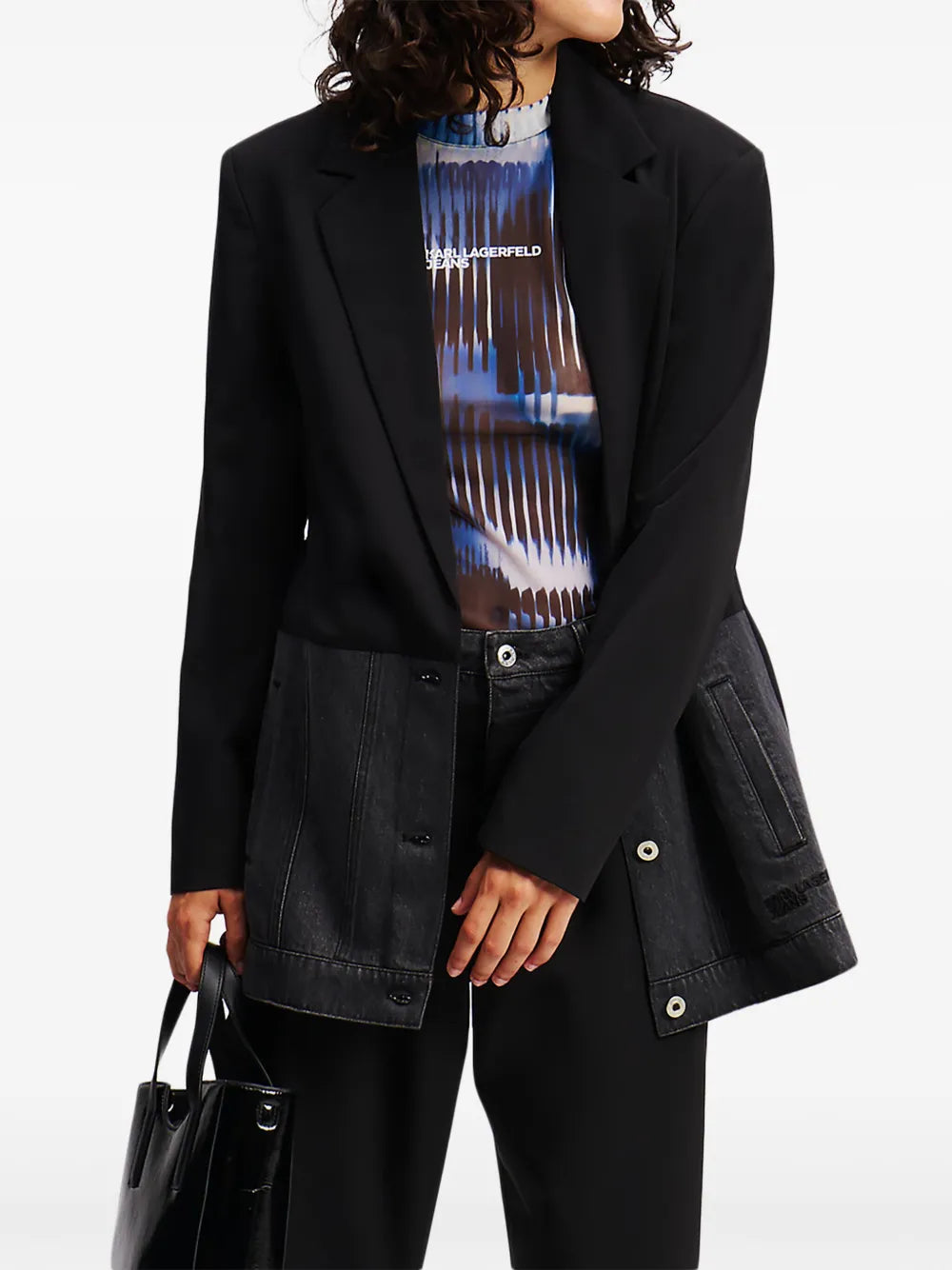 Mixed-Material Blazer