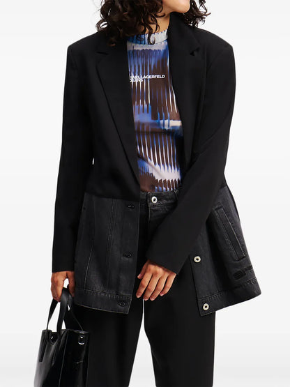 Mixed-Material Blazer