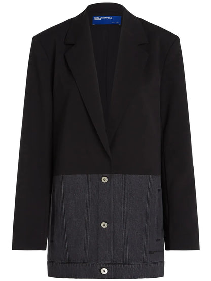 Mixed-Material Blazer