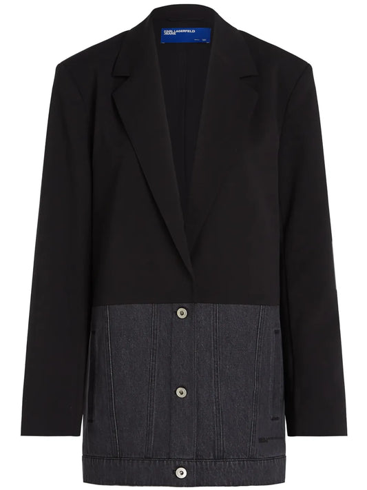 Mixed-Material Blazer